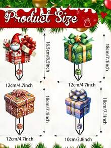 6pcs Christmas Lawn Stakes, 2D Acrylic Flat Outdoor Garden Yard Decor, Holiday Fence Garden Stakes, No Power Needed, Suitable For Home And Outdoor Walkway, Garden Party Supplies, No Electricity Required