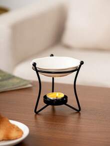 1 pieza Soporte de aromaterapia, apto para aceites esenciales, marco de hierro con cerámica, decoración del hogar, herramienta de aromaterapia, diseño minimalista