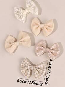 10 szt. spinek do włosów dla dziewcząt na jesień/zimę, spinki do włosów z serii beżowej, lniane spinki do włosów z kokardką, urocze i ciepłe akcesoria do włosów dla dziewcząt, odpowiednie do szkoły, na co dzień i na święta, miękkie akcesoria do stylizacji włosów - Wielokolorowe - Zobacz 6