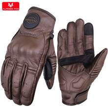ALPINES FOX Summer Retro Perforated Leather Motorcycle Gloves Men Women Full Finger Motocross Biker Gloves Moto Equipment M-XXL