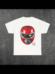 Mighty Morphin Power Rangers T-Shirts Fashionable Short-Sleeved T-Shirts For Men And Women In All Seasons T-Shirts 220g - 黑色 - 查看 1