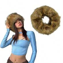 Furry Hollow Hat, Faux Fur, Fox Fur Hat Hoop Headband, Brimless Hat