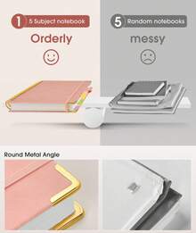 1 pieza Cuaderno espiral con tapa dura y divisores extraíbles, 300 páginas, cuaderno de 5 materias con tapa con rayas, Estudiantes de ambos sexos libretas,Disponible para: oficina/ agenda/ papeleria/ útiles escolares, regreso a clases,buscar rápida Contenido escrito(Rosa ) - Rosa Pálido - Ver 6