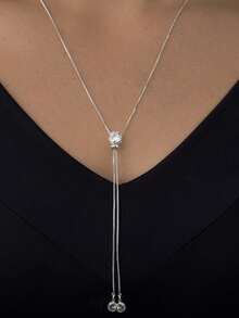 Light Point Necklace With Adjustable Double  Plated In 18k Gold And 925 Silver - 銀色 - 查看 4