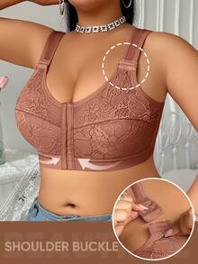 MEIYATING 1 Áo ngực ren cỡ lớn cho nữ, mềm mại và thoải mái, mặc hàng ngày, đồ lót mỏng mùa hè - màu nâu - Xem 5