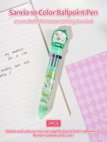 Sanrio Penna a sfera retrattile di alta qualità Sanrio da 0,7 mm, penna a sfera retrattile a tema Melody, Kuromi, Pompompurin, penna decorativa per scrivere, disegnare, forniture per ufficio e scuola per ragazze