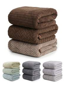 3 条装浴巾 - 麦穗 + 折叠图案 + 宽条纹设计 - 27.55 X 55.11 英寸 - 情人节礼物 - 柔软、吸水、快干 - 挂环,适用于浴室、水疗中心、酒店、泳池 - 四季皆宜,亲肤,不脱落或褪色 家居浴室装饰秋季装饰 回到学校 美容院家用浴室淋浴毛巾 适用于美容沙龙、酒店运动、家居必需品、毛巾、皮肤护理 - 彩色 - 查看 4