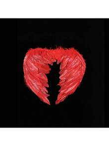 1pc Small Size Angel Natural Feather Wings, Unique Costume Accessory For Photo Props, Suitable For Holiday Dress Up