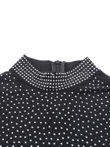 Acelitt Winter Women's Elegant Temperament Mesh See Through Sexy Rhinestone High Waist Waist Bag Buttocks Tight Fitting Slimming Dress