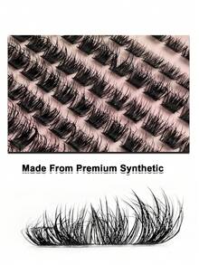 Rikuaild 96 Pcs Wet Look Lashes Extension Messy Charming Dramatic Look Lashes D Curl Thick Wispy Cluster Eyelashes Makeuplash Clusters,Eyelash Clusters,Individual Eyelashes,Lashes,Fake Lashes - D - 查看 6