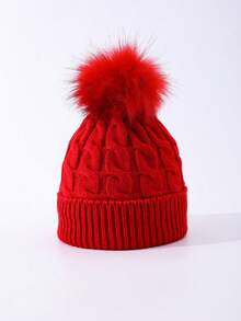 Women's Rhombus Pattern Casual Acrylic Knit Hat, Autumn/Winter