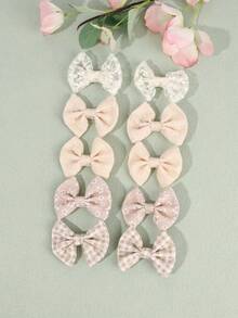 10 szt. spinek do włosów dla dziewcząt na jesień/zimę, spinki do włosów z serii beżowej, lniane spinki do włosów z kokardką, urocze i ciepłe akcesoria do włosów dla dziewcząt, odpowiednie do szkoły, na co dzień i na święta, miękkie akcesoria do stylizacji włosów - Wielokolorowe - Zobacz 10