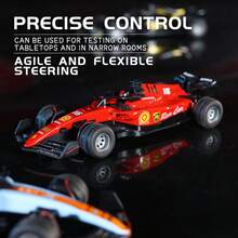 1件迷你F1遥控车玩具，1:64比例模型车，2.4G遥控四驱赛车，可调速档位，合金遥控车，LED炫酷灯光，适合6-12岁儿童。这款玩具车是送给男孩女孩的完美礼物，也是生日、新年和圣诞节礼物的理想之选。 - 彩色 - 查看 7