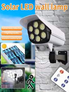 1PC Motion Sensor Solar Light, 2000 Lumens, 77LED Spotlight, 3 Functional Modes, Wireless Floodlights For Hotels, Porches, Gardens, Courtyards, Lanes, Virtual Security Camera - Solar And Motion Sensing -2025 Upgrade -1200mah