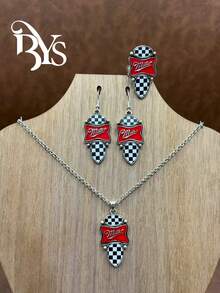 Colier cu pandantiv creativ, stil retro Western Cowgirl la modă, cercei, inele, potrivit pentru femei și fete, pentru a se potrivi ținutelor zilnice, accesorii de petrecere, bijuterii cadouri pentru familie/prieteni/timp personal