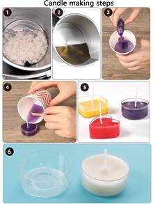 12 piezas de soportes de vela redondos transparentes resistentes al calor y retardantes de llama, adecuados para herramientas de elaboración de velas perfumadas DIY - Multicolor - Ver 4