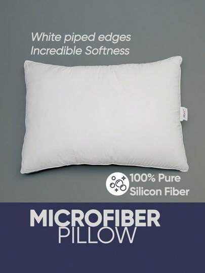 St ard Size Microfiber Kussen 50x70 Cm, 100% Silicon Fiber Filling, Stain Resistant Piped Edges Made In Turkey