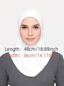 1 pieza Hijab de unicolor de moda para mujer, elegante y cómoda envoltura de cabeza de lino con cristales para protección solar diaria al aire libre
