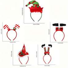 1 pezzo Fascia per capelli natalizia a tema cartone animato - Accessorio per feste natalizie con disegni di Babbo Natale, renne, albero di Natale - Materiale in plastica durevole, senza piume, accessorio natalizio