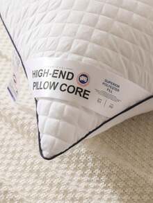 1pc New Single-Sided Plaid Pillow Insert, Soft, Comfortable, Breathable, Washable, Home Pillow