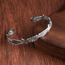 Fashionable Women's Bracelet With Adjustable Angel Wings And Elegant Simplicity - bạc - Xem 2