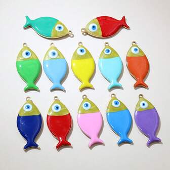 2pcs 25x11mm Stainless Steel Enamel Fish Charms Pendant Cute DIY Jewelry Making Accessories For Necklace Earrings Bracelets