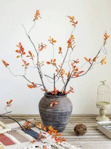 1PC 42.51Inch Artificial Nandina Domestica, Nandina Faux Branches For Vase, Artificial Plants For Shop Garden Office Home Decor, Artificial Plant Ficus Branch Fall Decor