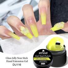 Mtssii 4PCS/Set 8ml Glass Jelly Non Stick Hand Extension Gel Nail Polish For 3D Carved Flower Nail Art Acrylic Gel Varnish Solid Builder Gel,Nail Art Building UV Gel Milky Jelly Hard Gel For Nail Painting Carving Tools - 彩色 - 查看 2