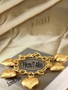 1 brazalete de estilo bohemio de Oriente Medio con diseño único en forma de corazón, elegante y hermoso, adecuado para fiestas diarias y festivas, y también puede ser un regalo perfecto para familiares y amigos