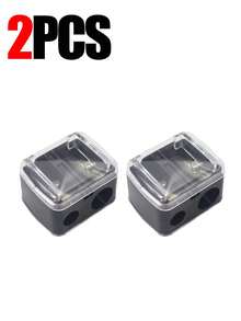 4 pezzi Temperino per matita occhi e sopracciglia con doppio foro, design a doppio foro mini e pratico, accessorio per il trucco, economico, decorazione per la stanza, vanità, viaggio, camera da letto, accessori per il trucco, economico, riempimento calze natalizie, trucco, strumenti per il trucco, roba economica, regali, regali per donne, regali di Natale