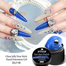 Mtssii 4PCS/Set 8ml Glass Jelly Non Stick Hand Extension Gel Nail Polish For 3D Carved Flower Nail Art Acrylic Gel Varnish Solid Builder Gel,Nail Art Building UV Gel Milky Jelly Hard Gel For Nail Painting Carving Tools - 彩色 - 查看 4