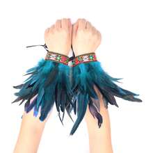 人造羽毛腕带 羽毛蕾丝手镯 蕾丝腕带 女士万圣节服装角色扮演 2 件装 - 彩色 - 查看 7