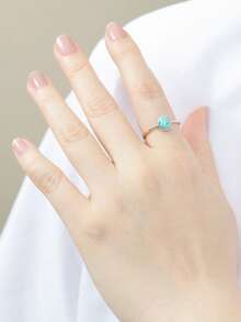 Natural Turquoise 925 Silver Ring Adjustable Stackable Bands 7*5MM Gemstone Blue Vein Stone Handmade Bohemian Jewelry Birthstone Gift