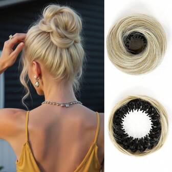 1pc Vintage Bird'S Nest Bun Wig With Elastic Band - Soft Natural-Looking Synthetic Hair For Women - Easy To Style, No Fragrance, Perfect For Casual Attire Or Special Occasions, Everyday Hair Accessory | Elegant Hairpiece | Elastic Band Attachment