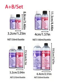 1:1 硅胶液态硅胶套装，适用于DIY减压玩具、挤压玩具、软绵绵玩具制作，50ml/100ml/250ml/500ml 软慢回弹制作套装 - 2瓶 - 查看 2