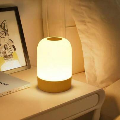 1pc Touch Control Lamp, Eye-Caring LED Night Light, USB Powered/Rechargeable Bedside Lamp, Suitable For Room, Bedroom, Nightstand, Home Decor