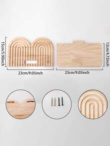 1 件波西米亚风格悬浮壁架，拱形设计，装饰收纳架，适用于客厅、卧室、玄关、儿童房、浴室、植物展示、家居收纳，简约墙面装饰 - 原木色 - 查看 15