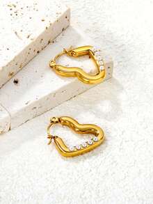 Fashionable And Exquisite Gold Color Earrings , High Quality Anti Allergy Stainless Steel Ear Gifts For Women Mom Girlfriend Birthday Party Jewelry