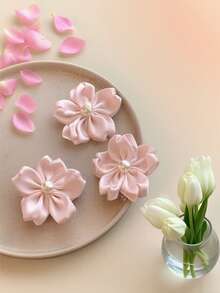 Romantic Cherry Blossom, Dog & Cat Design Hair Clips, Adorable Pink Flower Hair Clips, Versatile Hair Accessories