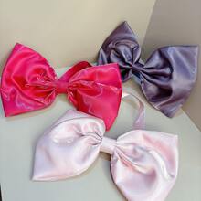 Bow Collar, Extra-Large Bow Neck Hair Tie, Headpiece, And Satin Neck Chain – Suitable As Cosplay & Comic Convention Outfit Accessories For Ladies - 甜美紅 - 查看 5