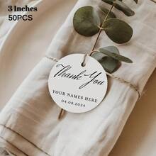 100PCS 1.5 Inch/2 Inch/2.5 Inch/3 Inch/3.5 Inch Custom Round Wedding Hang Tags With String,Circle Tags,Printed Wedding Favor Tags, Thank You For Celebrating With Us Tags - 2.5 Inches(100pcs) - View 4