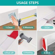 1 pieza de 1m/3m/6m de longitud x 8cm de ancho, zócalo flexible autoadhesivo de PVC - Zócalos de plástico flexibles para el hogar, oficina y tienda - Ribete de bajo mantenimiento, decoración del hogar, decoración de oficina, zócalos modernos, para entusiastas del bricolaje