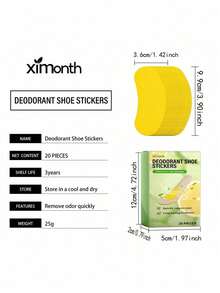 Odor Eliminating Shoe Deodorizer Pads, Plant-Based Fresh Scent, Absorb Sweat, Deodorize Sports Shoes - Multicolor - View 12