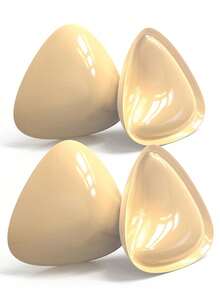 4/2Pcs Double-Sided Sticky Bra Inserts Adhesive Bra Pads, Self-Adhesive Push Up Breast Enhancers Pads, Reusable Padded Ultra Instant Lift Inserts, Chest Pads Adhesive Pads, Reusable Padding Pads, Bra Bikini Invisible Thickened Chest Pads Waterproof For Swimming - Yellow - View 2