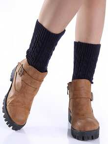 1双休闲腈纶针织麻花图案腿套，适合秋冬季节，女士可搭配雪地靴穿着，防风保暖，圣诞礼物之选。 - 常規款 - 查看 9