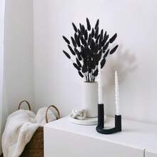 17 Natural Bunny Tails Dried Flowers, 120 Pcs Dried Lagurus Ovatus, Dried Blue Pampas Grass Decor For Farmhouse Flower Arrangements Wedding Home Party Decorations-544931 - Đen-50 chiếc - Xem 8