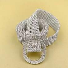 Damen Mode Strass verzierter dünner Taillengürtel, 9 Reihen voll mit Kristallen besetzter weicher Taillengürtel, stilvoller Metallhüftgürtel, vielseitig einsetzbar für Vintage-Röcke, Kleider