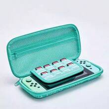 Estuche para NlNTENDO Switch Switch Lite y Switch OLED | Diseño Hoja Verde | Funda Rígida Protectora Compatible con Switch Switch Lite y Switch OLED - verde menta - Ver 4