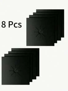 1/4/8 件厨房炉灶保护垫、不粘可洗耐热耐油垫、可重复使用的防溅垫、保持炉灶清洁的厨房配件、易于修剪和安装、适用于燃气灶和电炉（材质、易于清洁） - 彩色 - 查看 13