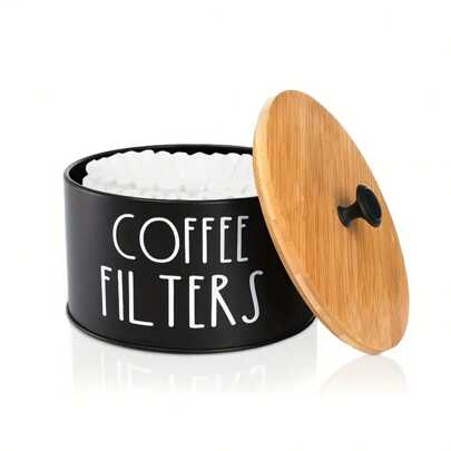 1pc Coffee Capsule Holder, Composite Wood Moisture-Proof Organizer With Dome Lid For Coffee Pods/Tea Bags, Multi-Use Kitchen Counter Decor & Gift-Ready Coffee Bar Accessory, 6.3inch